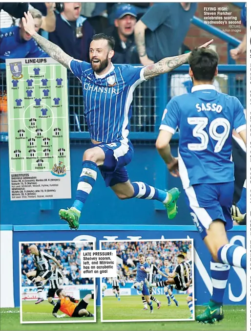  ?? PICTURE: Action Images ?? FLYING HIGH: Steven Fletcher celebrates scoring Wednesday’s second