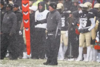  ?? David Zalubowski / Associated Press ?? Colorado head coach Mike MacIntyre was cut adrift a day after the Buffaloes lost to Utah. His interim replacemen­t, Kurt Roper, will try to get the Buffaloes a win at Cal on Saturday.