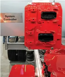  ??  ?? Cummins’ existing portfolio including the high energy BP74E batteries are mounted in the roof and the Cummins System Controller.