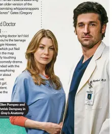  ??  ?? Ellen Pompeo and Patrick Dempsey in
Grey’s Anatomy