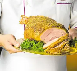  ??  ?? The Plaza Catering’s baked ham, an iconic dish