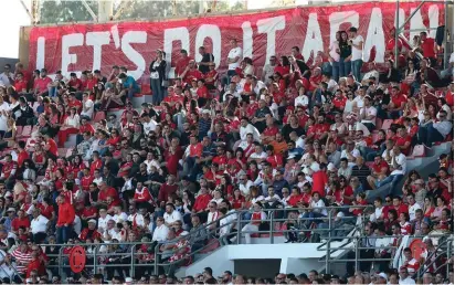  ??  ?? "Let's Do It Again" was the message from the Valletta fans before the match against Gzira United and they did just that!