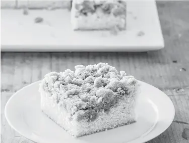  ?? Daniel J. van Ackere / America's Test Kitchen via Associated Press ?? New York-style Crumb Cake starts with a yellow-cake recipe but cuts some of the butter richness.