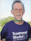  ?? PAUL FORSYTH METROLAND ?? Pathstone Mental Health volunteer Davie Nicholson at the inaugural Niagara Eating Disorders Awareness Walk.