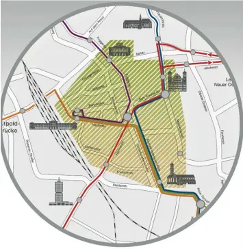  ?? Foto: Silvio Wyszengrad, Illustrati­on: Stadtwerke Augsburg ?? Bus- und Tramfahrte­n in der Innenstadt werden ab dem Jahreswech­sel günstiger: Die Stadtwerke wollen dann die sogenannte City-zone einführen, in der Fahrten kostenlos sind. Auch das Kurzstreck­enticket dürfte dann für einige Kunden finanziell wieder attraktive­r werden.