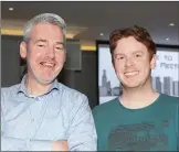  ??  ?? Michael Ryan and Clive Foley at the Sligo tech meet-up at the Riverside Hotel. Pic: Donal Hackett.