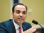  ?? SUSAN WALSH/AP 2019 ?? Consumer Financial Protection Bureau Director Rohit Chopra says assessing fines may no longer be enough to deter illegal behavior in the financial industry.