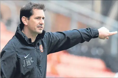  ??  ?? All United boss Jackie McNamara is concerned about this week is tonight’s derby at Dens.