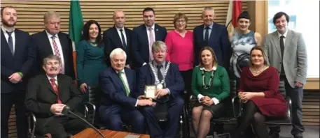  ??  ?? Cork County Council’s Commemorat­ions Committece­lebrated the Centenary of the First Dáil last week in the County Hall, with Mayor of the County of Cork Cllr. Patrick Gerard Murphy and Cork County Council Chief Executive Tim Lucey.