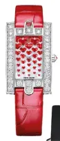  ??  ?? Time to paint the town red this month of love and the Lunar New Year, with the Harry Winston Avenue Classic Sweet Valentine (left) and Dior Grand Bal Miss Dior Rouge watches