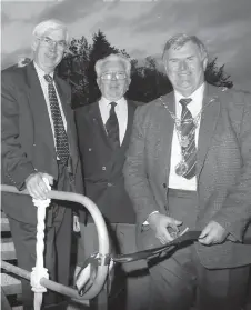  ?? ?? The mayor Cllr Eric Wiles reopened the Victorian Guards Club bridge in 1997.