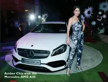  ??  ?? Amber Chia with the Mercedes-AMG A45