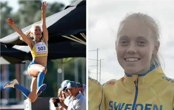  ?? Bild: HASSE SJÖGREN OCH PRIVAT ?? KLAR FÖR FINAL. Tilde Johanssons 5,93 i första hoppet räckte till en finalplats.