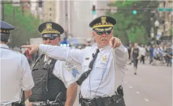  ?? | SUN- TIMES LIBRARY ?? Then- Police Supt. GarryMcCar­thy at a NATO protest at Cermak& Michigan on May 20, 2012.