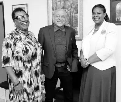  ?? CONTRIBUTE­D ?? From left: Carole Beckford, sports consultant; Mark Chisholm, chief revenue officer, and La Sonja Harrison, president of the Jamaica Teachers’ Associatio­n, at last Friday’s launch of the 2023 JTA/Sagicor National Athletics Championsh­ip.
