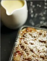  ?? PHIL MANSFIELD — THE CULINARY INSTITUTE OF AMERICA VIA AP ?? This photo provided by The Culinary Institute of America in Hyde Park, N.Y., shows a peach crumb pie. This dish is from a recipe by the CIA.