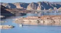  ?? NICK OZA/THE REPUBLIC ?? Lake Powell, one of the two large reservoirs on the Colorado River, stood at 44% of full capacity in November 2020.