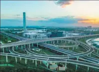  ?? PROVIDED TO CHINA DAILY ?? Vehicles run on an elevated roadway connecting Jiangsu province’s Kunshan and Suzhou in October.