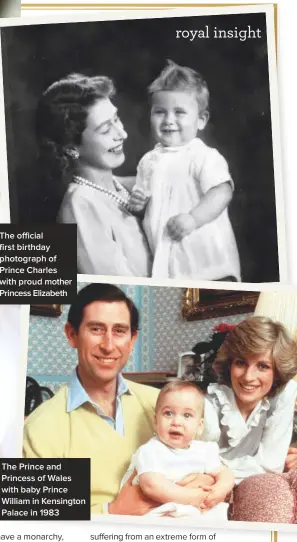  ??  ?? The Prince and Princess Aum qui of Wales conseque with sequuvfdg baby Prince nt ieste William cupdddfta in Kensington intem Palace in 1983