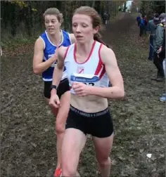  ??  ?? Ciara Wilson marginally ahead of Fiona Kehoe in the Senior race.