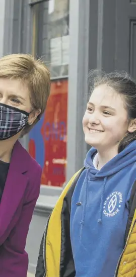  ??  ?? Clockwise from left, Nicola Sturgeon poses for a selfie with a girl she met in Edinburgh while on the campaign trail; Douglas Ross joined Favour Scotland to launch the ‘Right to Rehab’ campaign; George Galloway, leader of the All For Unity Party, campaigns with a speech at the Gretna Gateway Outlet