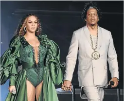  ?? / GETTY IMAGES / KEVIN MAZUR ?? Beyoncé in a Quiteria &amp; George design for her final act with Jay-Z at the concert.