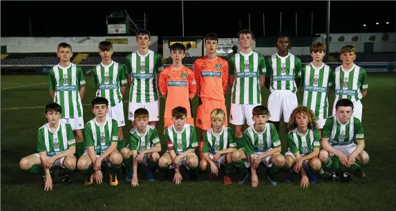  ??  ?? The Bray Wanderers team prior to the SSE Airtricity U13 League Final between Bray Wanderers and St Patrick’s Athletic at Carlisle Grounds.