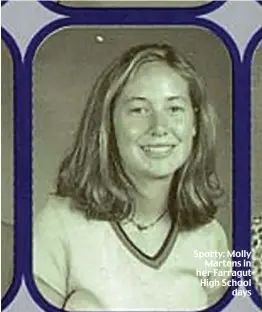  ??  ?? Sporty: Molly Martens in her Farragut High School days