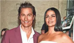  ?? SUZI PRATT/GETTY IMAGES ?? McConaughe­y, with his wife, Camila Alves, at the Toronto Internatio­nal Film Festival for “White Boy Rick.”