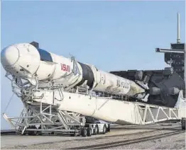  ?? Aubrey Gemignani / NASA ?? El cohete lanzador Falcon, de la empresa Space X, en la base espacial de Cabo Cañaveral (Florida, EEUU).