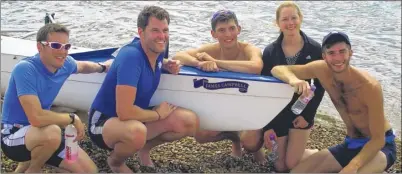  ??  ?? Herne Bay Rowing Club’s Ryan Hosking, Tom Walton, Dan Ritchie and William Campbell, with cox Natalie Ingram