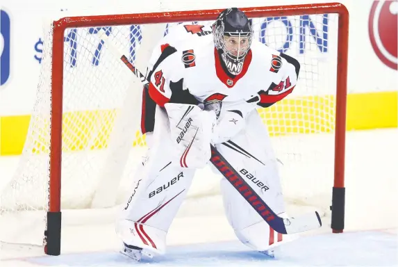  ?? VAUGHN RIDLEY/GETTY IMAGES ?? Veteran goalie Craig Anderson gave the Sens a chance to win their season opener on Wednesday night in Toronto, stopping 42 shots in a 5-3 loss to the Leafs.