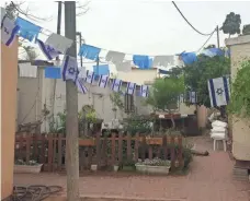  ?? NOGA TARNOPOLSK­Y FOR USA TODAY ?? Israeli flags hang in Sansana, where about 700 Jews live.