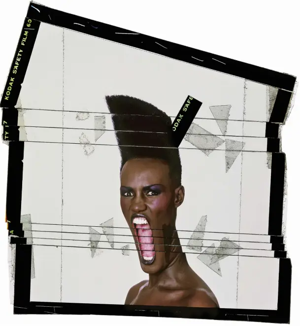  ??  ?? Jean-Paul Goude, Slave to the rhythm, 1986; cut-up transparen­cy, Paris.