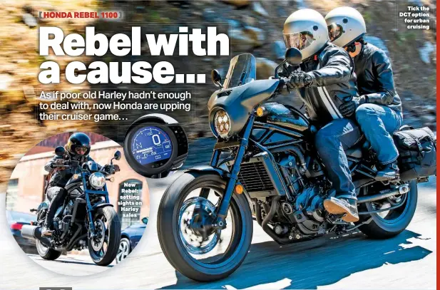  ??  ?? New Rebel: setting sightson Harley sales Tickthe Dctoption forurban cruising