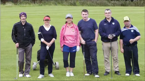  ??  ?? Some of the local GAA club members competing at the interclub challenge in Coollattin Golf Club last weekend. Photos: Joe Byrne