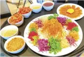  ?? ?? Ingredient­s for the Lo Hei Yu Seng