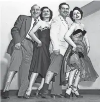  ?? THE COMMERCIAL APPEAL FILES ?? Rehearsals are under way for part of the chorus of “A Little Something For The Boys” to be staged at The Peabody during the second week of April 1952. The leggy dancers are, from left, Leo Pinstein of 330 North McLean, Mrs. Joe Sternberge­r of 217 North...