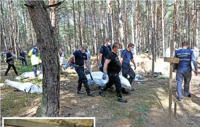  ?? ?? Mass grave: 60 bodies have been exhumed so far