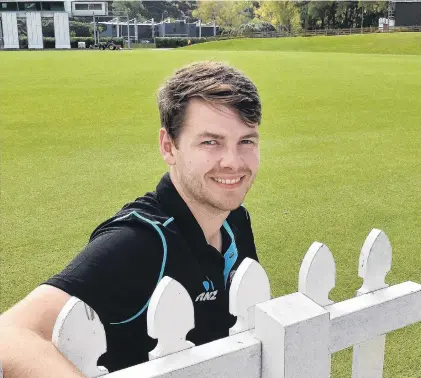  ?? PHOTO: GREGOR RICHARDSON ?? Over the moon . . . Jacob Duffy reflects at the University Oval yesterday after having been announced in the Black Caps’ test squad to tour England for the World Test Championsh­ip final.
