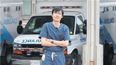  ?? ANDREW FRANCIS WALLACE TORONTO STAR ?? Dr. Norman Chu, chief and medical director of emergency services at Scarboroug­h Health Network, said doctors have been offering telemedici­ne to patients in long-term care and have seen fewer car accidents and playground mishaps.