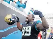  ?? STEPHEN B. MORTON/ASSOCIATED PRESS ?? Defensive tackle Marcell Dareus has improved Jacksonvil­le’s run defense since arriving from Buffalo in an October trade.