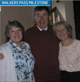  ??  ?? Ann O’Reilly, Kevin Blessing and Ella Fitzpatric­k at the Imaal Walkers 20th anniversar­y