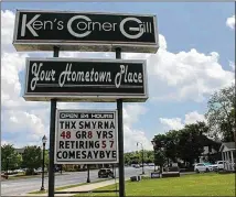  ?? COURTESY OF LEO TOCHTERMAN ?? Due to his age and other circumstan­ces, Ken Johnston, 85 — the
longtime owner of the restaurant — recently closed Ken’s Corner Grill in Smyrna.