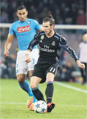  ?? Picture: Getty Images ?? NOT THAT BAD. Real Madrid manager Zinedine Zidane has defended Gareth Bale (above) after his poor showing against Napoli on Tuesday.