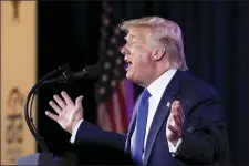  ?? MANUEL BALCE CENETA — THE ASSOCIATED PRESS ?? President Donald Trump speaks at the Values Voter Summit in Washington, Saturday.