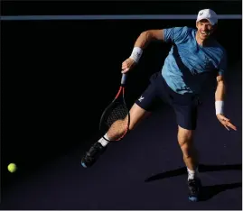  ?? ?? Andy Murray hits an overhead during his defeat to Alexander Zverev