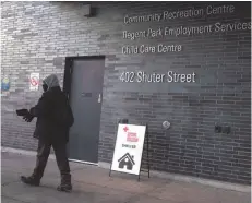  ?? CP FILE PHOTO ?? The Regent Park Community Centre in Toronto was functionin­g as a round-the-clock warming centre during a cold spell in early January 2018.