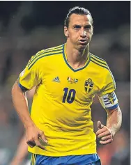  ??  ?? Zlatan Ibrahimovi­c in action for Sweden.