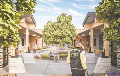  ?? PHOTOS COURTESY OF THE VIRGINIA DEPARTMENT OF VETERANS SERVICES ?? A rendering of a courtyard that will be in the planned Veterans Care Center in Virginia Beach.